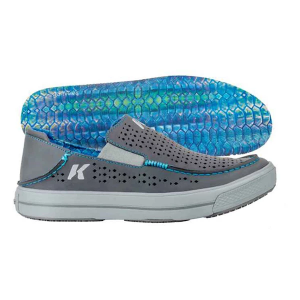 Men's Korkers Fish Moc Tarpon Vented Leather Outdoor Slippers Regular 9 Charcoal