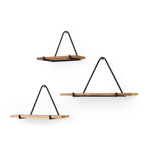 Mercana Khufu Triangular Wood and Metal Shelves