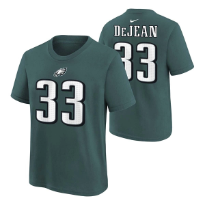Kids' Philadelphia Eagles Nike Cooper DeJean #33 Fuse Name & Number T-Shirt XLarge Green