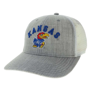 Kansas Jayhawks Legacy Bridge Adjustable Hat One Size Grey Heather/White