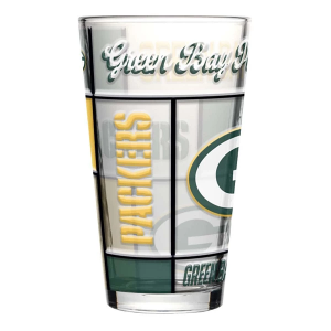 Logo Brands Green Bay Packers Quilted Stained Pint Glass