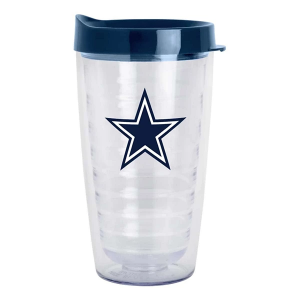 Logo Brands Dallas Cowboys Flipside Double Wall Clear Tumbler