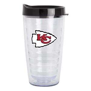 Logo Brands Kansas City Chiefs Flipside Double Wall Clear Tumbler