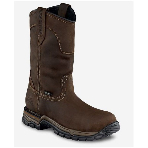 Men's Irish Setter Two Harbors 11in WP Pull-On Work Boots Outdoor 11.5 Brown Leather