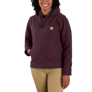 Women's Carhartt Washed Duck Sherpa Lined Canvas Jacket XLarge Blackberry