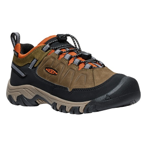 Kids' KEEN Targhee IV Low Hiking Shoes Big 6 Regular Dark Olive/Gold Flame