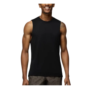 Men's prAna Natural Flow Crew Neck Tank Top Medium Black