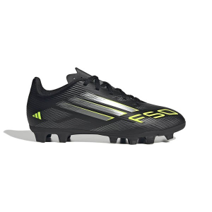 Kids' adidas F50 Club FG/MG Molded Soccer Cleats Big 4 Black/Lemon/Black