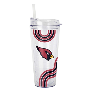 Logo Brands Arizona Cardinals Waves Double Wall Clear Tumbler
