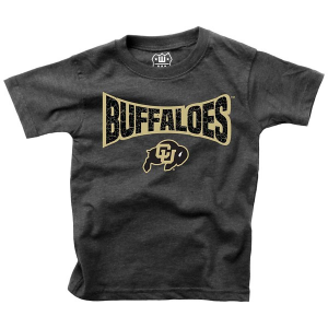 Colorado Buffaloes Wes and Willy 2024 Basic Logo Kids' T-Shirt Medium Black