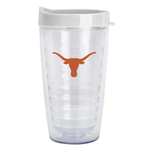 Logo Brands Texas Longhorns 16oz. Flipside Double Wall Clear Tumbler