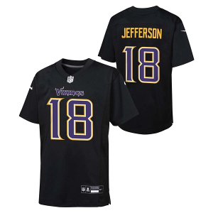 Minnesota Vikings Justin Jefferson #18 Nike Carbon Kids' Jersey Medium Black