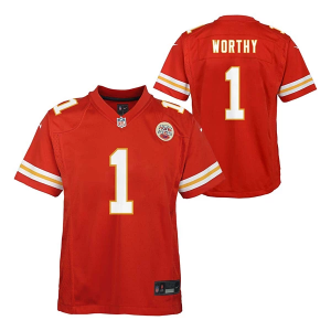 Kansas City Chiefs Xavier Worthy #1 Nike Draft Kids' Jersey Large Red