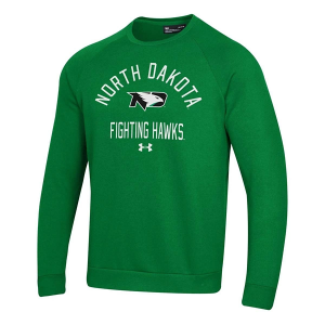 Under Armour North Dakota Fighting Hawks Arched Logo Rival Fleece Crew