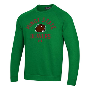 Under Armour Minot State Beavers Arched Logo Rival Fleece Crew