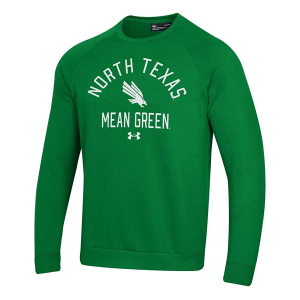 Under Armour North Texas Mean Green Arched Logo Rival Fleece Crew