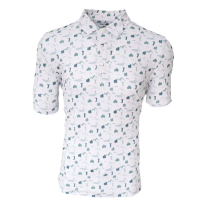 Men's Divot Dawgs Golf Plumas Pines Polo 2XLarge White