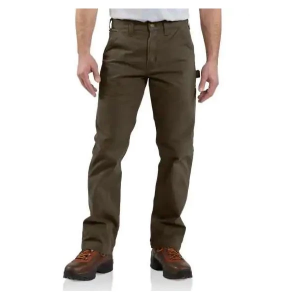 Men's Carhartt Washed Twill Relaxed Fit Dungarees Cargo Pants 30 Dark Coffee