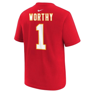 Kids' Kansas City Chiefs Nike Xavier Worthy #1 Name & Number T-Shirt Small Red