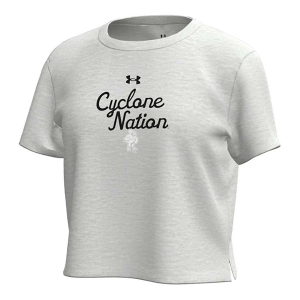 Iowa State Cyclones Under Armour Girls' Breezy Kids' Crop XLarge Grey Heather