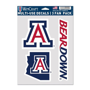 Wincraft Arizona Wildcats 3pk Multi Use Decals