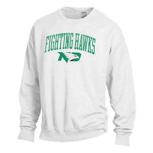 North Dakota Fighting Hawks Gear For Sports Crew 3XLarge White