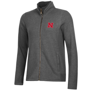 Nebraska Cornhuskers Gear For Sports Women's Full Zip Medium Charcoal Heather