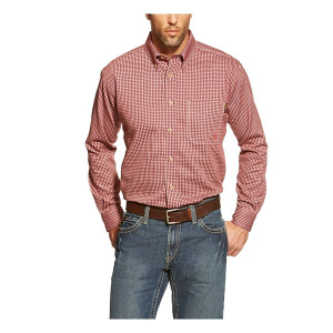 Men's Ariat FR Bell Long Sleeve Button Up Shirt Small Wine