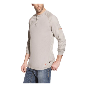 Men's Ariat FR Long Sleeve T-Shirt Small Silver Fox