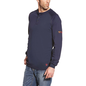 Men's Ariat FR Long Sleeve Henley 3XLarge Navy