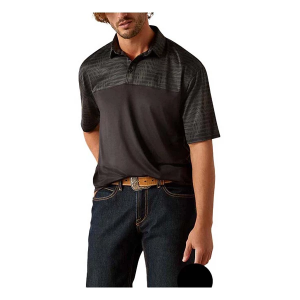 Men's Ariat Charger 2.0 Color Block Polo Small Black