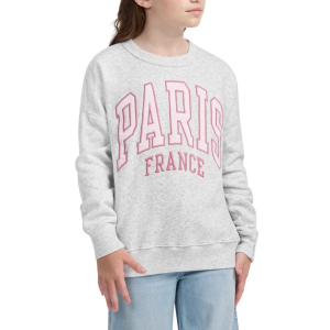 Girls' abercrombie kids I Heart Paris Crewneck Sweatshirt 9/10 Light Grey