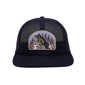 Casey Underwood Artwork Frog Hawg Mesh Trucker Fly Fishing Snapback Hat One Size Black