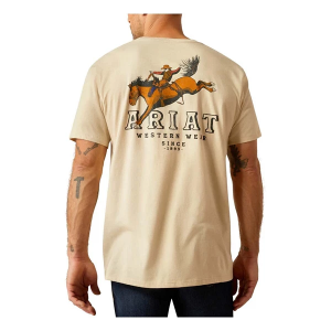 Men's Ariat Bronco Ridin T-Shirt Small Natural
