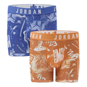 Boys' Jordan Dri-FIT 23 Collage Boxer Briefs Underwear 2 Pack Medium Blue