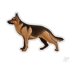 Casey Underwood Artwork German Shepherd Tri-Color Decal Decal