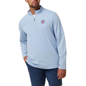 Chicago Cubs Tailgate Long Sleeve 1/4 Zip 2XLarge Light Blue