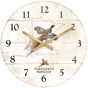Wild Wings Pheasants Forever by David A. Maass - Custom State 21" Round Clock