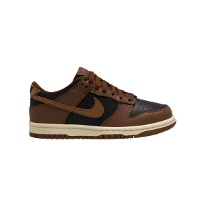Kids' Nike Dunk Low Sneakers Big 4 Regular Black/British Tan-Cacao Wow