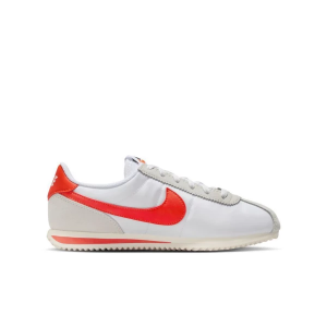 Kids' Nike Cortez Textile Running Sneakers Big 3.5 Regular White/Picante Red/Sail/Summit White