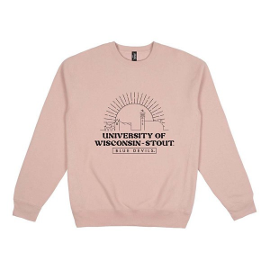 UW-Stout Blue Devils USCAPE Crew Large Dusty Pink