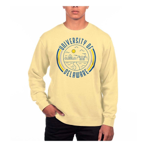 Delaware Fighting Blue Hens USCAPE Crew Large Yellow