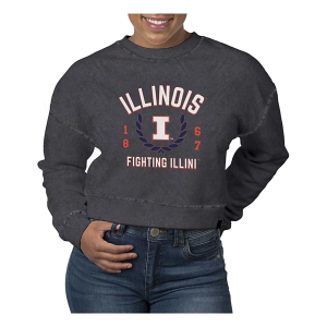 Illinois Fighting Illini USCAPE Women's Crew Small Black Stone