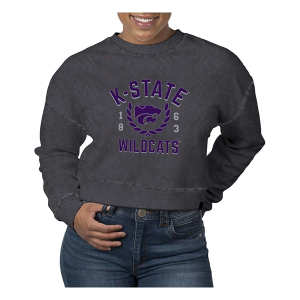 Kansas State Wildcats USCAPE Women's Crew XSmall Black Stone