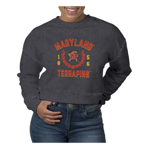 Maryland Terrapins USCAPE Women's Crew Small Black Stone