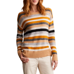 Women's Tribal Pullover Sweater Soft Yarn Striped XLarge Tan