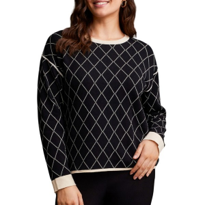 Women's Tribal Pullover Sweater Reversible XLarge Moonstone
