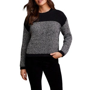 Women's Tribal Pullover Sweater Colorblock Medium Black