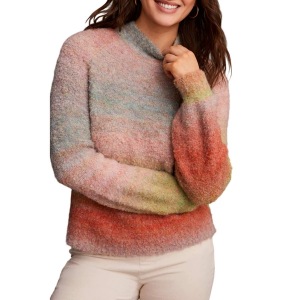 Women's Tribal Pullover Sweater Ombre Boucle Small Orchid