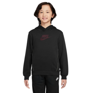 Boys' Nike Sportswear Club French Terry Hoodie Medium Black/Burgundy Crush